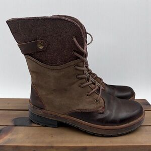 JAMBU HEMLOCK BROWN LACE-UP COMBAT BOOTIES SIZE 7